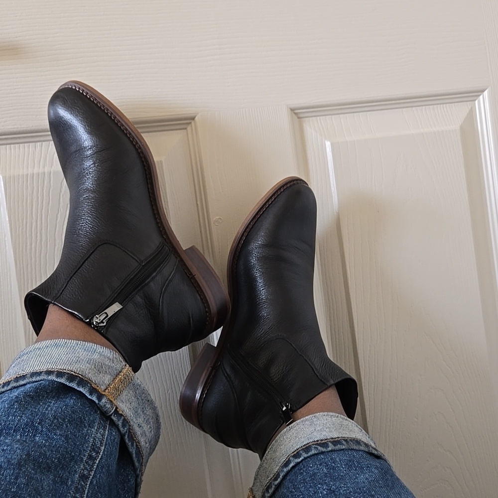 Franco Sarto Hero Black Leather Chelsea Boots Size 9.5 - Picture 10 of 11